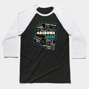 Arizona Sedona map arizona state usa arizona tourism sedona tourism Baseball T-Shirt